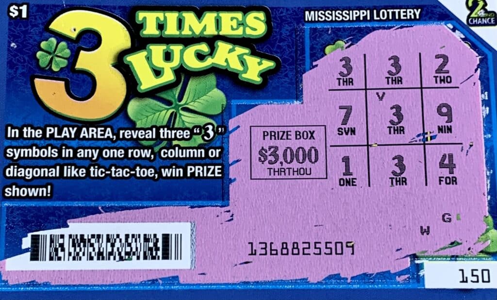 A Forest woman won $3,000 on a 3 Times Lucky scratch-off game purchased from South Side Mart on S. Main St., Forest.